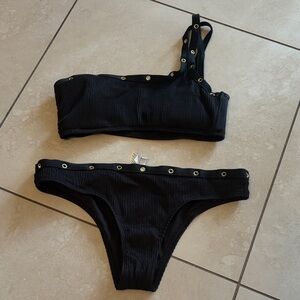 Bar III Black One-Shoulder Bikini